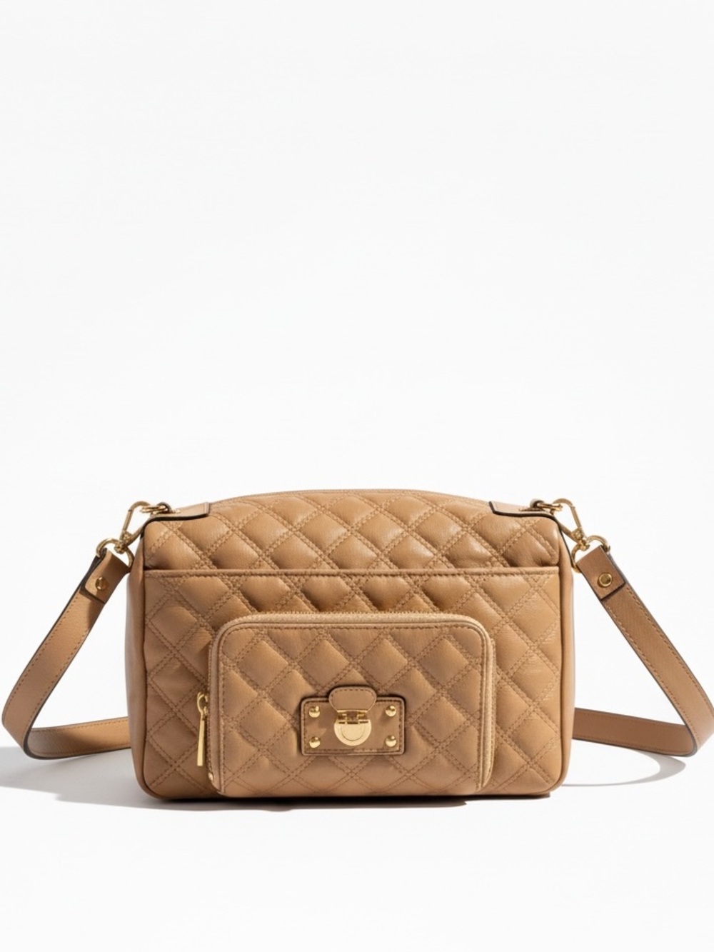 Marc Jacobs Tan Quilted Shoulder Bag - worn once - pristine condition